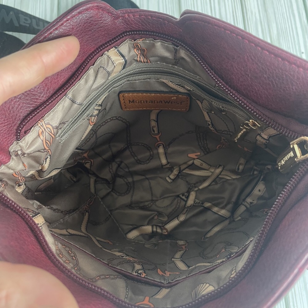 Montana‎ West Maroon Cross Handbag for Women Crossbody Strap - Picture 7 of 8